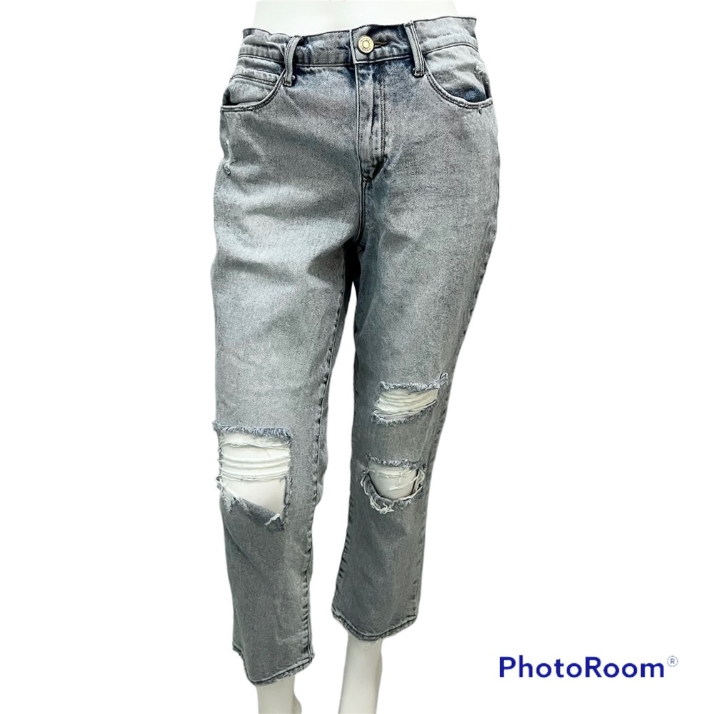 Skinnygirl Jeans The High Rise Straight Crop Light Wash Distressed - Size 28
